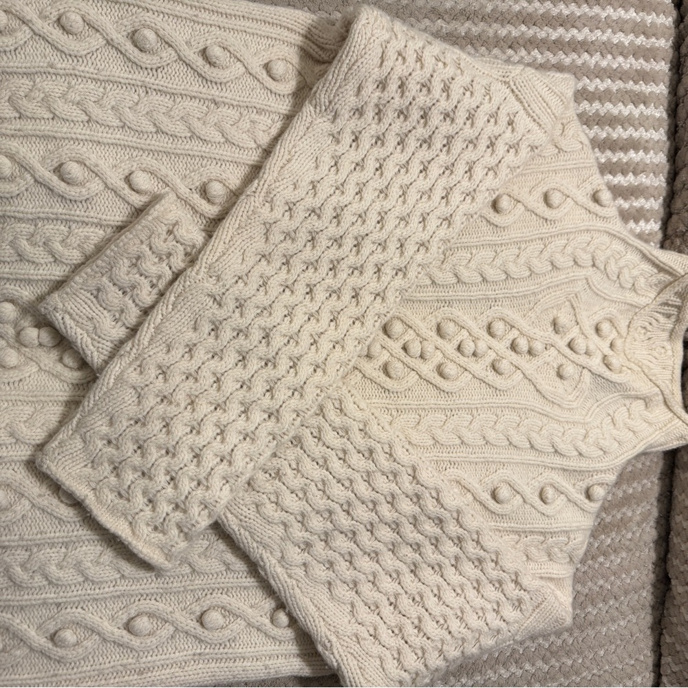 Theory Off-White Cable Knit Sweater